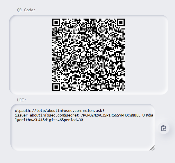 QR Code with URI